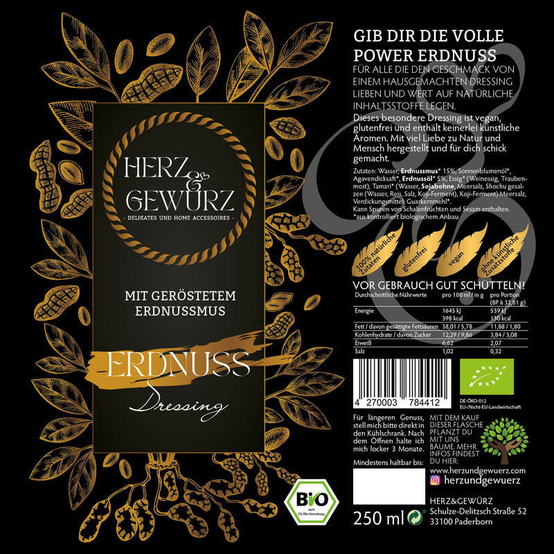 Erdnussdressing bio, vegan, glutenfrei, 250ml