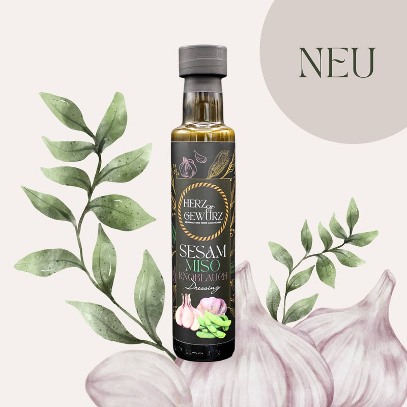 Sesam Miso-Knoblauch Dressing mit Olivenöl bio, vegan, glutenfrei, 250ml